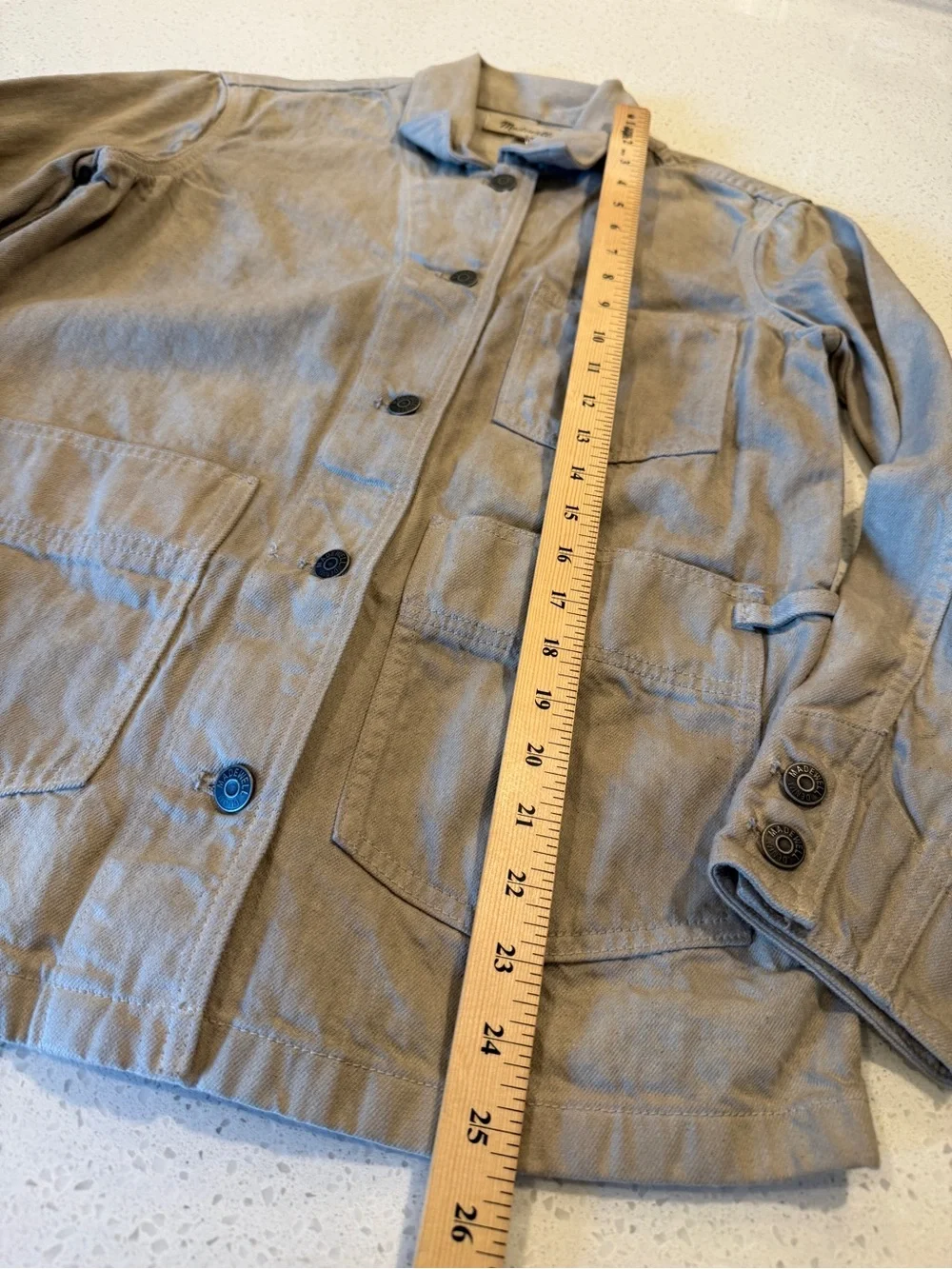 Madewell x MN Dye Studio Denim Chore Coat Hand Dyed Jacket Beige XS NWT